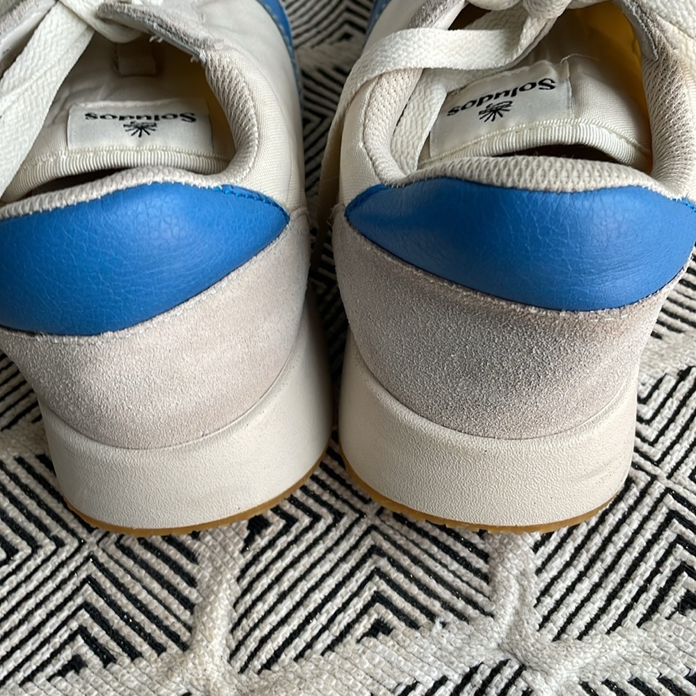 Soludos Paradiso Retro Sneakers, Women's, Color White/Blue, Size 6.5 - Picture 4 of 12